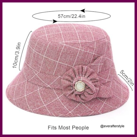 Vintage Floral Bucket Hat Cotton Polyester Adjustable Fedora main image 5